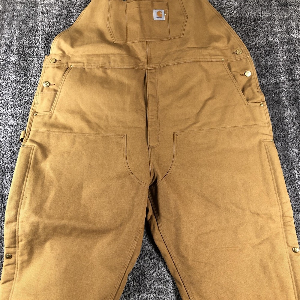 Carhartt‎ Overalls Mens 3XL Tall Brown Canvas Insulated Bib Workwear OR4393-M - Picture 3 of 15